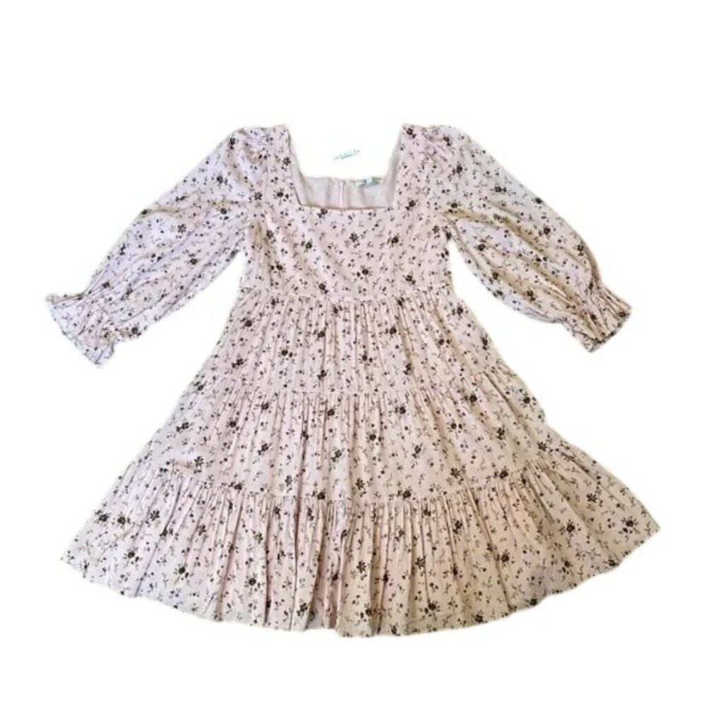 Madewell Lizzie Pink Floral Babydoll Dress in Fresh Sprigs - Picture 6 of 9